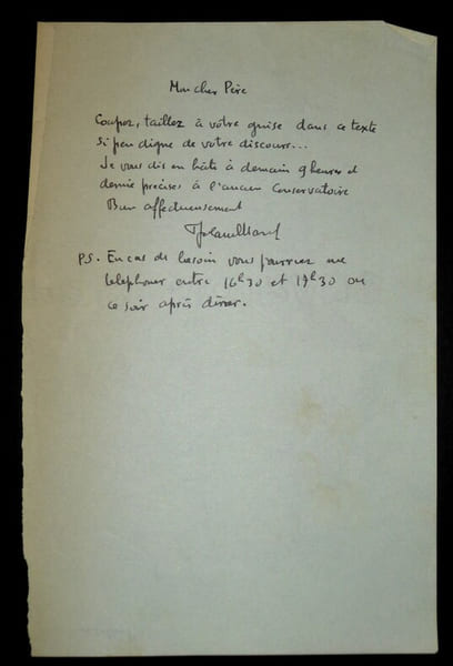Roland-Manuel TAPUSCRIT ANNOTE & LETTRE AUTOGRAPHE SIGN&Eacute;E PLAISIR DE LA MUSIQUE. Roland-Manuel