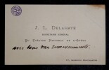 DELAHAYE Jules L&eacute;on - CARTE DE VISITE AUTOGRAPHE, TH&Eacute;&Acirc;TRE NATIONAL OP&Eacute;RA. DELAHAYE Jules L&eacute;on