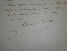 LAURENT-PICHAT L&eacute;on - LETTRE AUTOGRAPHE SIGN&Eacute;E, MARS 1856. L&eacute;on Laurent-Pichat