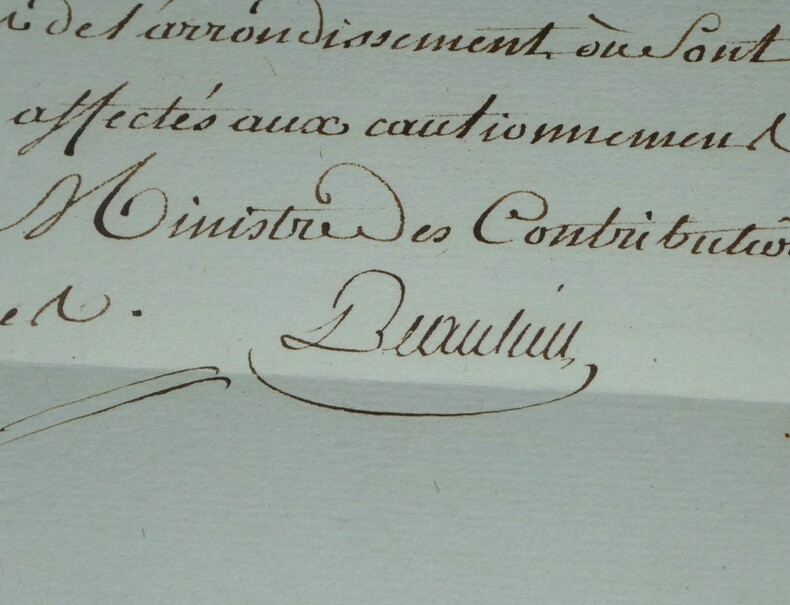 Herv&eacute; de Beaulieu - Lettre sign&eacute;e &agrave; Monsieur Turpin, Agent du Tr&eacute;sor Public - 1792. Jules-&Eacute;mile-Fran&ccedil;ois Herv&eacute; de Beaulieu