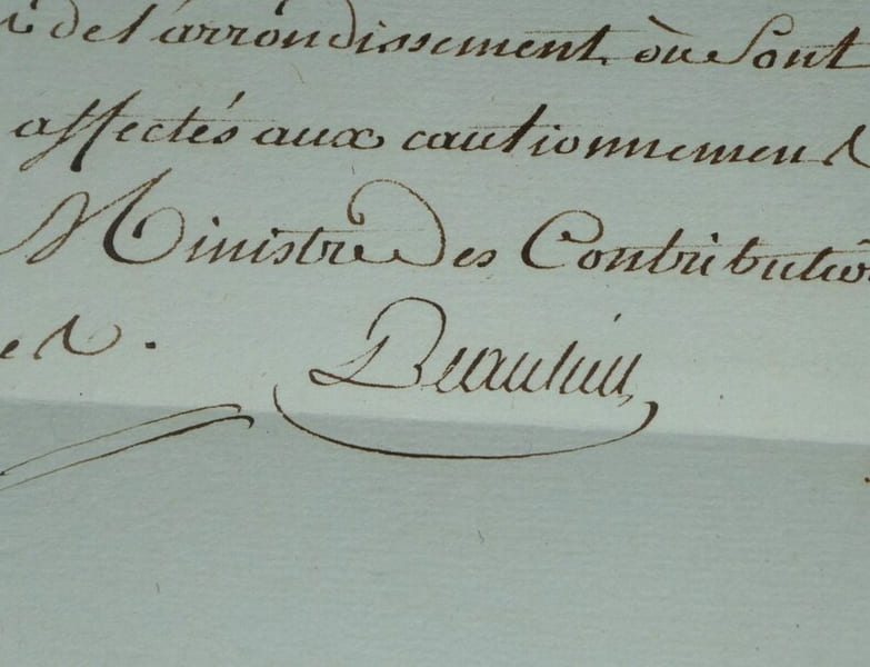 Herv&eacute; de Beaulieu - Lettre sign&eacute;e &agrave; Monsieur Turpin, Agent du Tr&eacute;sor Public - 1792. Jules-&Eacute;mile-Fran&ccedil;ois Herv&eacute; de Beaulieu
