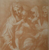 Lithographie au trait sanguine par Molinari d'apr&egrave;s Pamigianino. Molinari