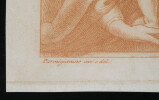 Lithographie au trait sanguine par Molinari d'apr&egrave;s Pamigianino. Molinari