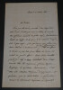 Louis Jules TROCHU, Homme d'&Eacute;tat - LETTRE AUTOGRAPHE SIGN&Eacute;E 1865 PARIS. Louis Jules TROCHU