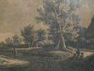 Gravure, Paysage aux champs grav&eacute; par Fran&ccedil;ois VIVARES, XVIII. Fran&ccedil;ois VIVARES (Vivar&egrave;s)