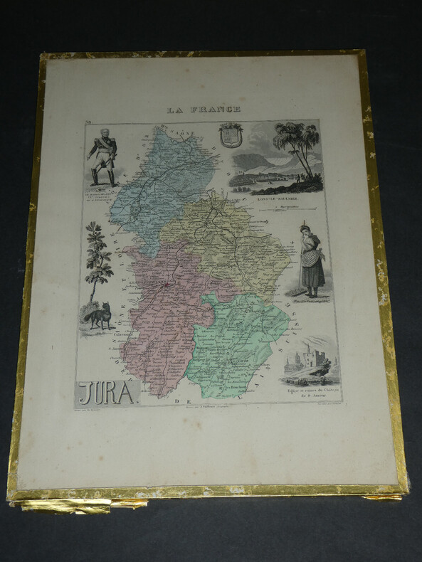 Lithographie couleur, Le Jura, dress&eacute; Vuillemin, Grav&eacute; ALES, 1876. Vuillemin ; ALES