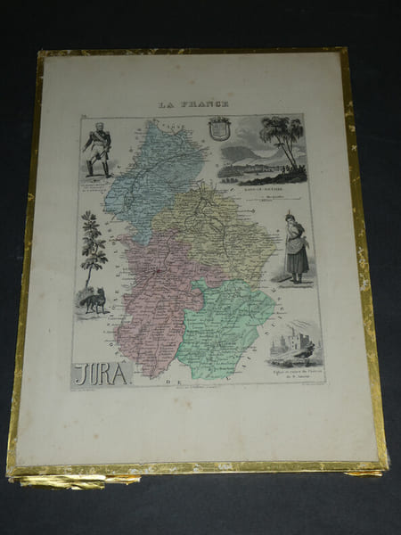 Lithographie couleur, Le Jura, dress&eacute; Vuillemin, Grav&eacute; ALES, 1876. Vuillemin ; ALES