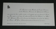 Carton d'invitation au 19e Prix des Libraires de France, 1973. Yvan AUDOUARD