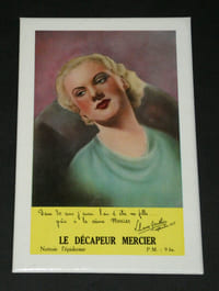 Tôle émaillée Le décapeur Mercier Liliane Gauthier objet publicitaire années 30