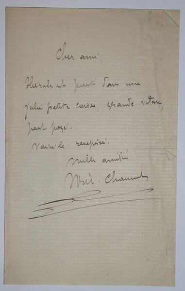 Lettre autographe sign&eacute;e - H&eacute;rodote. William Chaumet