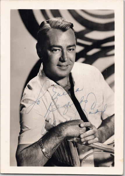 Alan Ladd - Grande Photographie avec d&eacute;dicace autographe originale sign&eacute;e. Alan Ladd