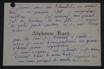 Alphonse KARR, Romancier - CARTE DE VISITE AUTOGRAPHE A Mr. BLONDEL. Alphonse KARR