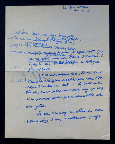Jean THARAUD - Lettre autographe sign&eacute;e. Jean Tharaud