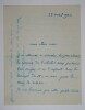 BAUMANN Emile - LETTRE AUTOGRAPHE SIGN&Eacute;E &Agrave; Louis ARTUS, 1923. Emile BAUMANN