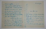 BAUMANN Emile - LETTRE AUTOGRAPHE SIGN&Eacute;E &Agrave; Louis ARTUS, 1923. Emile BAUMANN
