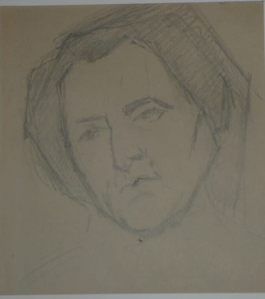 GEORGES CHESNEAU - NU ACAD&Eacute;MIQUE - Dessin au crayon - Visage d'homme & homme en pied. Georges Chesneau
