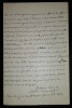 LETTRE AUTOGRAPHE SIGN&Eacute;E, S&Eacute;NAT, VERSAILLES, 1878. Octave Lacroix de Crespel