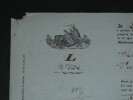 Connaissement Maritime 1845, Bordeaux &agrave; Bayonne Navire Le David vin blanc. 