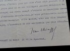 Jean CHIAPPE, Homme politique - TAPUSCRIT SIGN&Eacute; A Mme BARRELET DE RICOU, 1938. Jean CHIAPPE