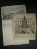 Lot de 2 gravures - Rouen &Eacute;glise m&eacute;tropolitaine et Institution L&eacute;vy. 