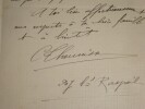 THEUNISSEN Corneille - LETTRE AUTOGRAPHE SIGN&Eacute;E, PARIS, NOVEMBRE 1888. Corneille Theunissen