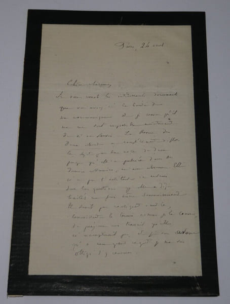 Alfred MEZIERES, Ecrivain - LETTRE AUTOGRAPHE SIGN&Eacute;E de deuil, Paris, 2 pages. Alfred M&eacute;zi&egrave;res