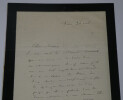 Alfred MEZIERES, Ecrivain - LETTRE AUTOGRAPHE SIGN&Eacute;E de deuil, Paris, 2 pages. Alfred M&eacute;zi&egrave;res