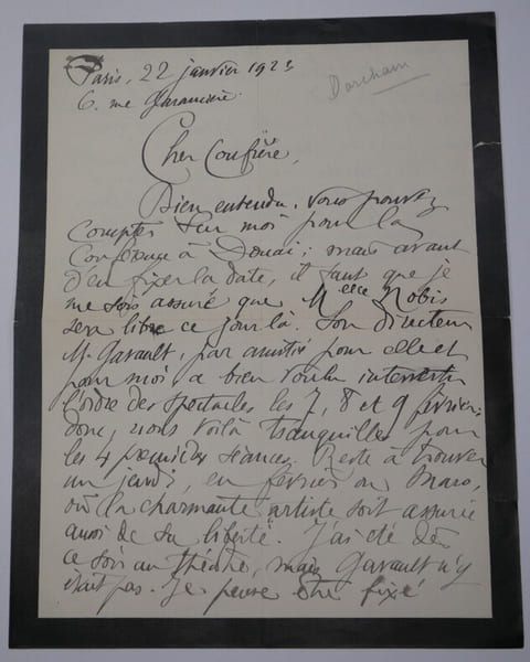 Auguste DORCHAIN - LETTRE AUTOGRAPHE SIGN&Eacute;E DE DEUIL 2 PAGES PARIS 1923. Auguste DORCHAIN
