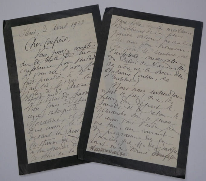 Auguste DORCHAIN - LETTRE AUTOGRAPHE SIGN&Eacute;E DE DEUIL 4 PAGES PARIS 1923. Auguste DORCHAIN