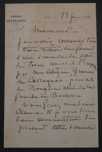 Adhémar DE GUILLOUTET, Homme politique - LETTRE AUTOGRAPHE SIGNÉE 1870 PARIS