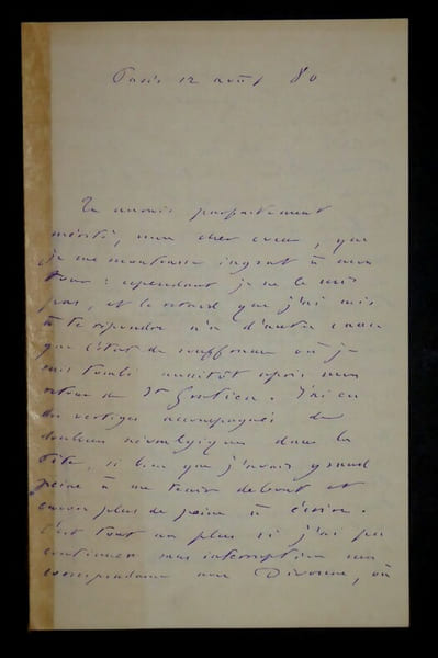 FEUILLET Octave - LETTRE AUTOGRAPHE SIGN&Eacute;E, PARIS 1880. Octave Feuillet