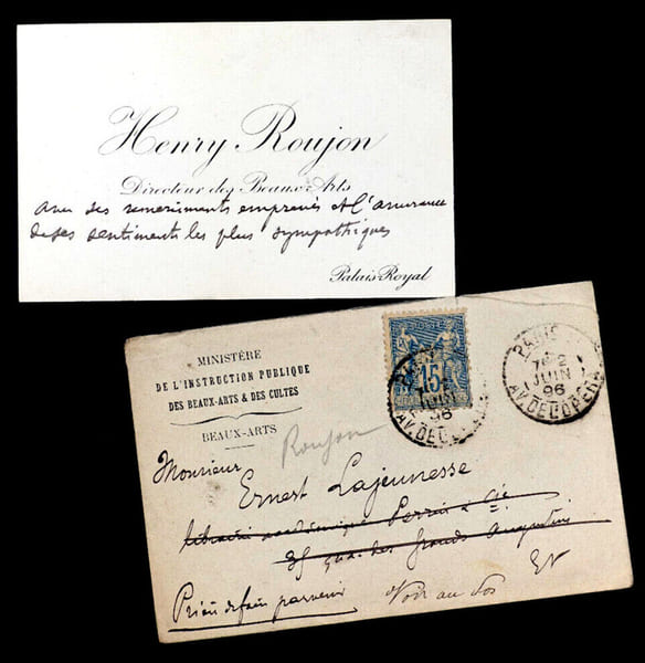 Henry ROUJON, Essayiste - CARTE DE VISITE AUTOGRAPHE. Henry ROUJON