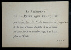 DUMAINE Jacques - CARTON D'INVITATION CEREMONIE 11 NOVEMBRE 1947 A Marko RISTIC. Jacques Dumaine