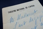 LETTRE AUTOGRAPHE SIGN&Eacute;E, &Agrave; PROPOS DE Jules MASSENET, OPERA. Auguste VAUCORBEIL
