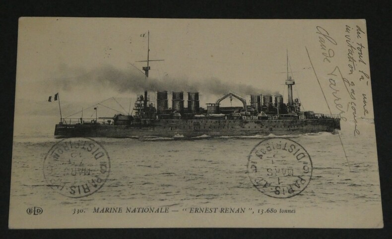 Claude FARR&Egrave;RE Carte postale 1 page pour Mlle VAUTHRIN. Claude FARR&Egrave;RE