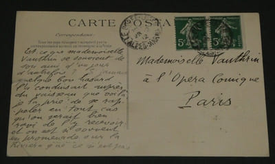 Claude FARRÈRE Carte postale 1 page pour Mlle VAUTHRIN