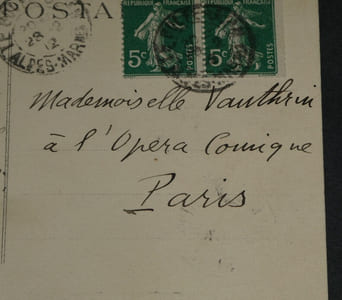 Claude FARRÈRE Carte postale 1 page pour Mlle VAUTHRIN