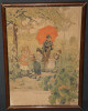 Gravure en couleur " Les Vendanges" de Myrbach. Myrbach