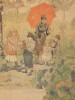Gravure en couleur " Les Vendanges" de Myrbach. Myrbach