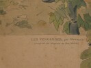 Gravure en couleur " Les Vendanges" de Myrbach. Myrbach