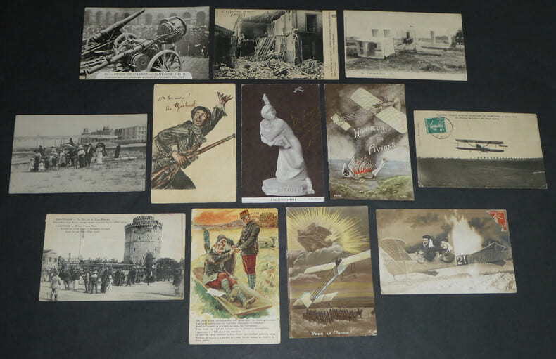 Lot de 12 cartes postales - La guerre a&eacute;rienne - GUERRE 14/18. 
