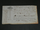Connaissement Maritime 1844, de Bordeaux &agrave; Bayonne Mal conditionn&eacute;. 