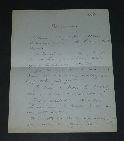 Roland AVELLIS dit Le chanteur sans nom - LETTRE AUTOGRAPHE SIGN&Eacute;E - Lille. Roland AVELLIS