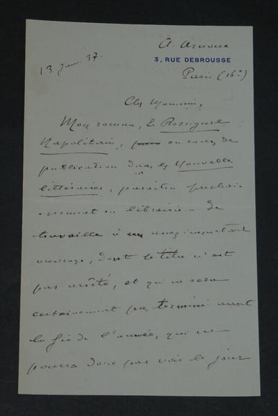 Alexandre ARNOUX - LETTRE AUTOGRAPHE SIGN&Eacute;E &Agrave; Pierre LHOSTE - 1937. Alexandre ARNOUX