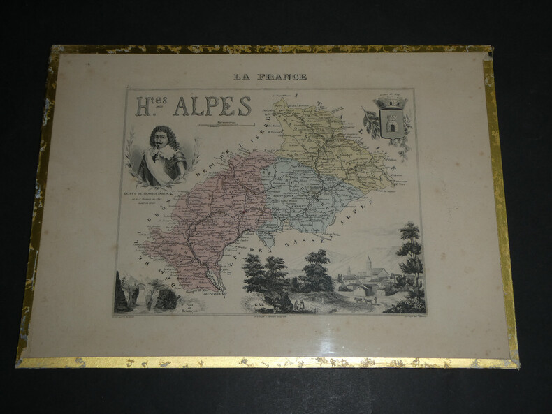 Lithographie couleur, Hautes Alpes, dress&eacute; Vuillemin, Graveur DYONNET, 1876. Vuillemin ; Dyonnet