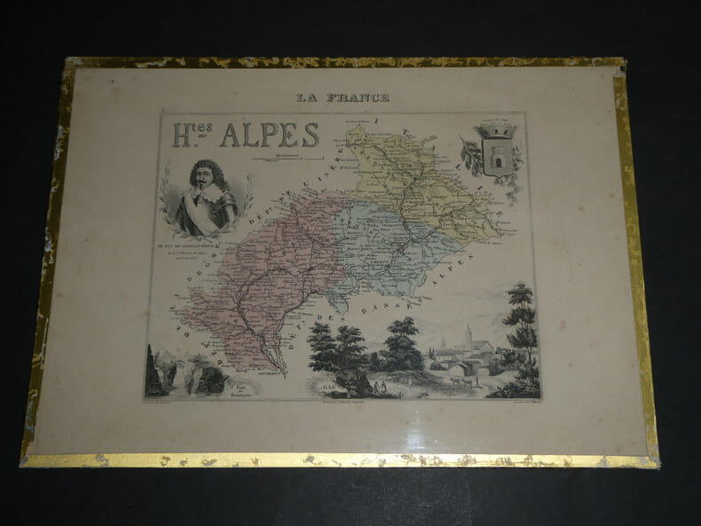 Lithographie couleur, Hautes Alpes, dress&eacute; Vuillemin, Graveur DYONNET, 1876. Vuillemin ; Dyonnet