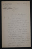 Eug&egrave;ne RAPP, dessinateur, RARE LETTRE AUTOGRAPHE SIGN&Eacute;E MONTORGUEIL, Paris 1889. Eug&egrave;ne RAPP