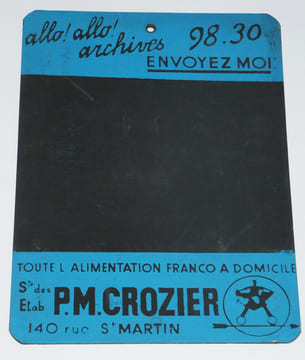 Ardoise publicitaire P.M. CROZIER - Objet publicitaire 1935. undefined