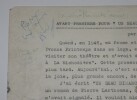 AUMONT Jean-Pierre - &Eacute;bauche discours avant-premi&egrave;re "Un beau dimanche", 1952. Jean-Pierre Aumont