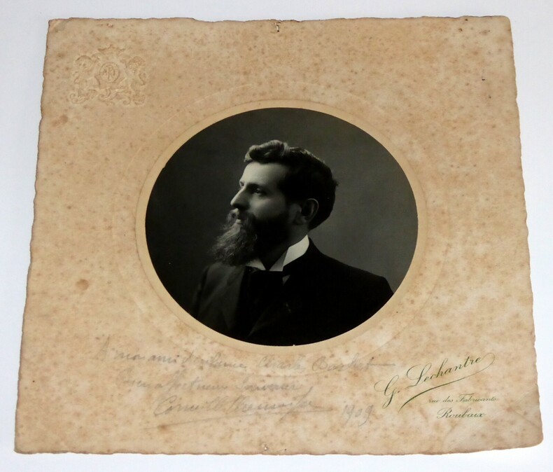 PHOTOGRAPHIE D&Eacute;DICAC&Eacute;E, SIGN&Eacute;E, TIRAGE ARGENTIQUE 1909. THEUNISSEN Corneille